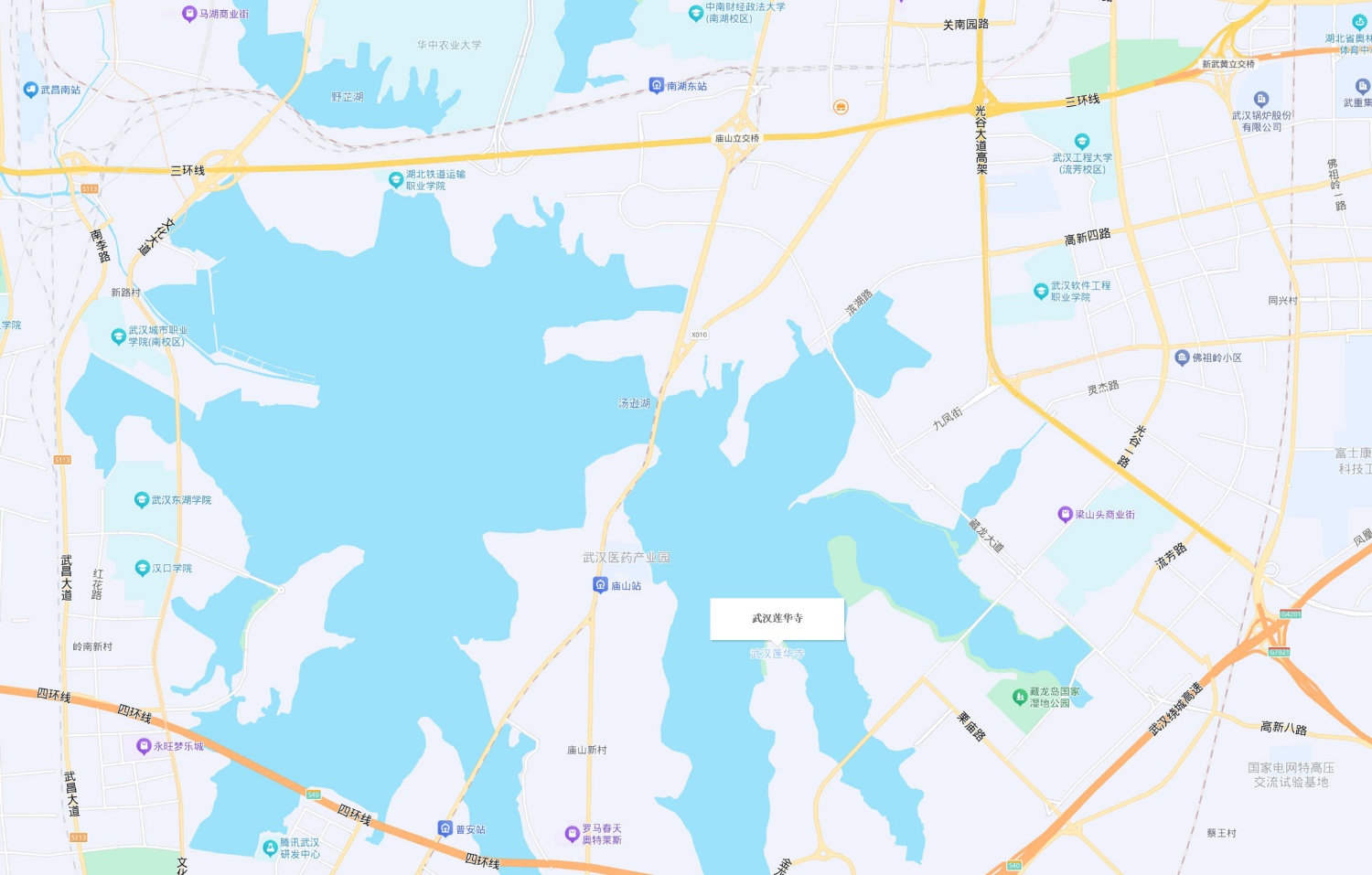 武汉江夏莲华寺-定位